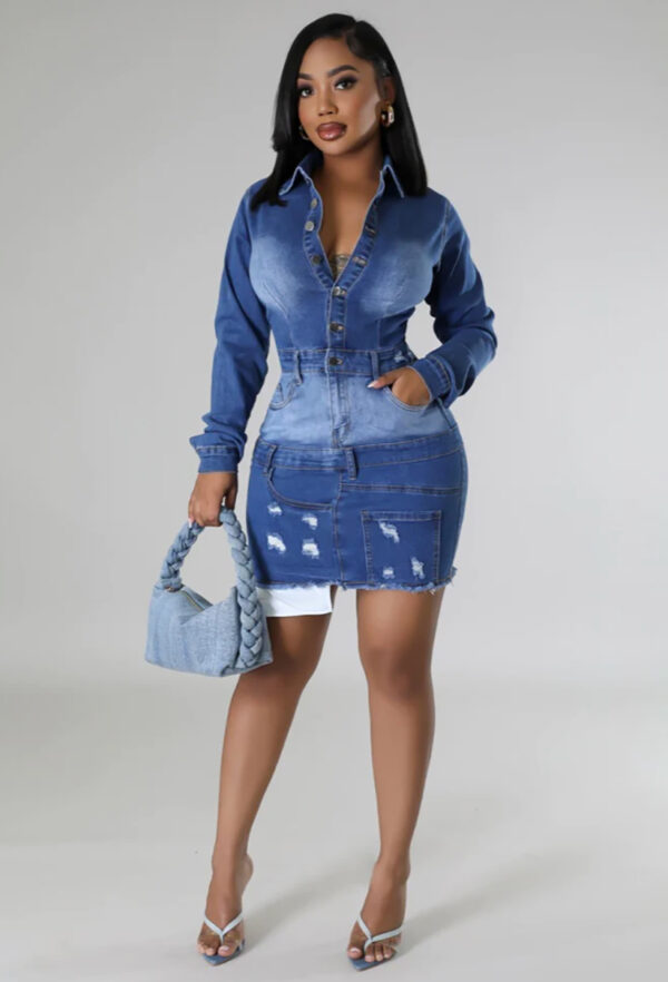 It’s All Day Sexy Denim Dress
