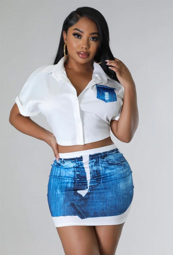 Dreaming of Denim Skirt Set