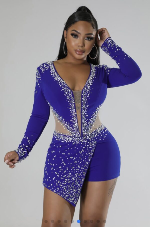 Royal Radiance Embellished Skort Romper