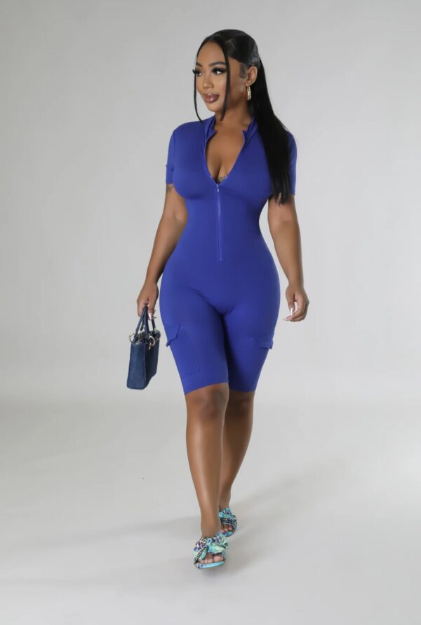 Velocity Zip-Front Cargo Romper