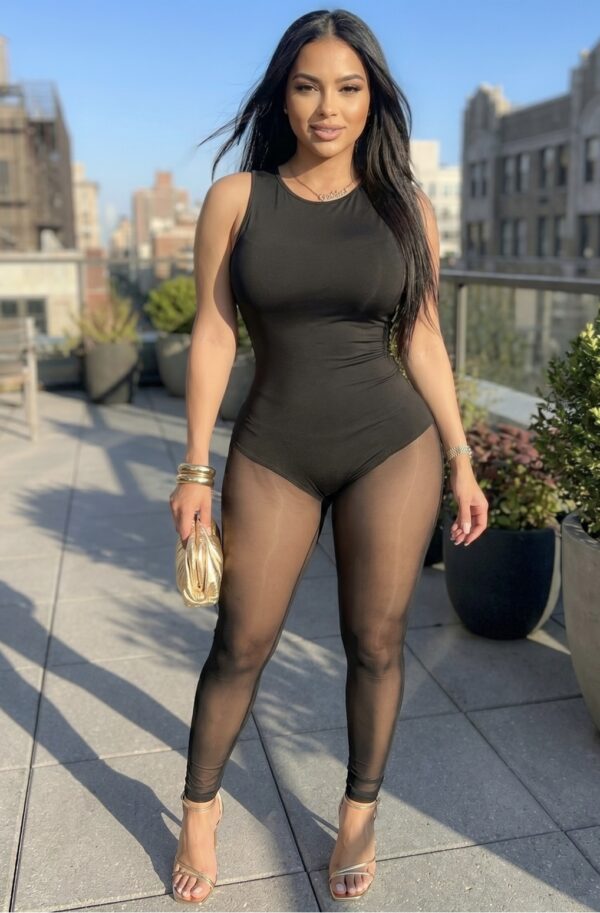 Electric Leopard Short Sleeve Mesh Romper