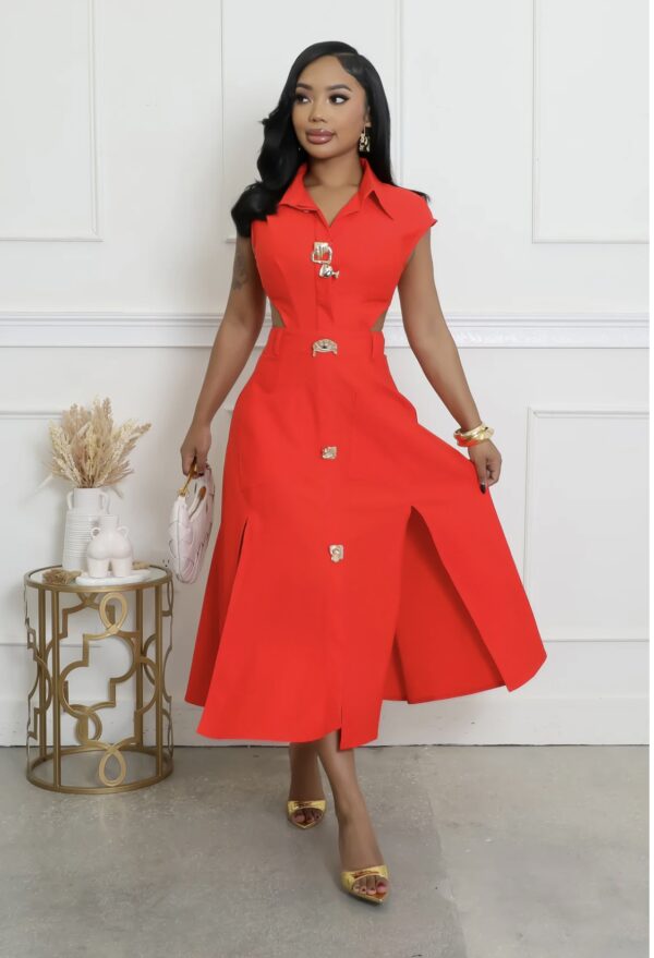 Royal Rebel Cutout Midi Dress